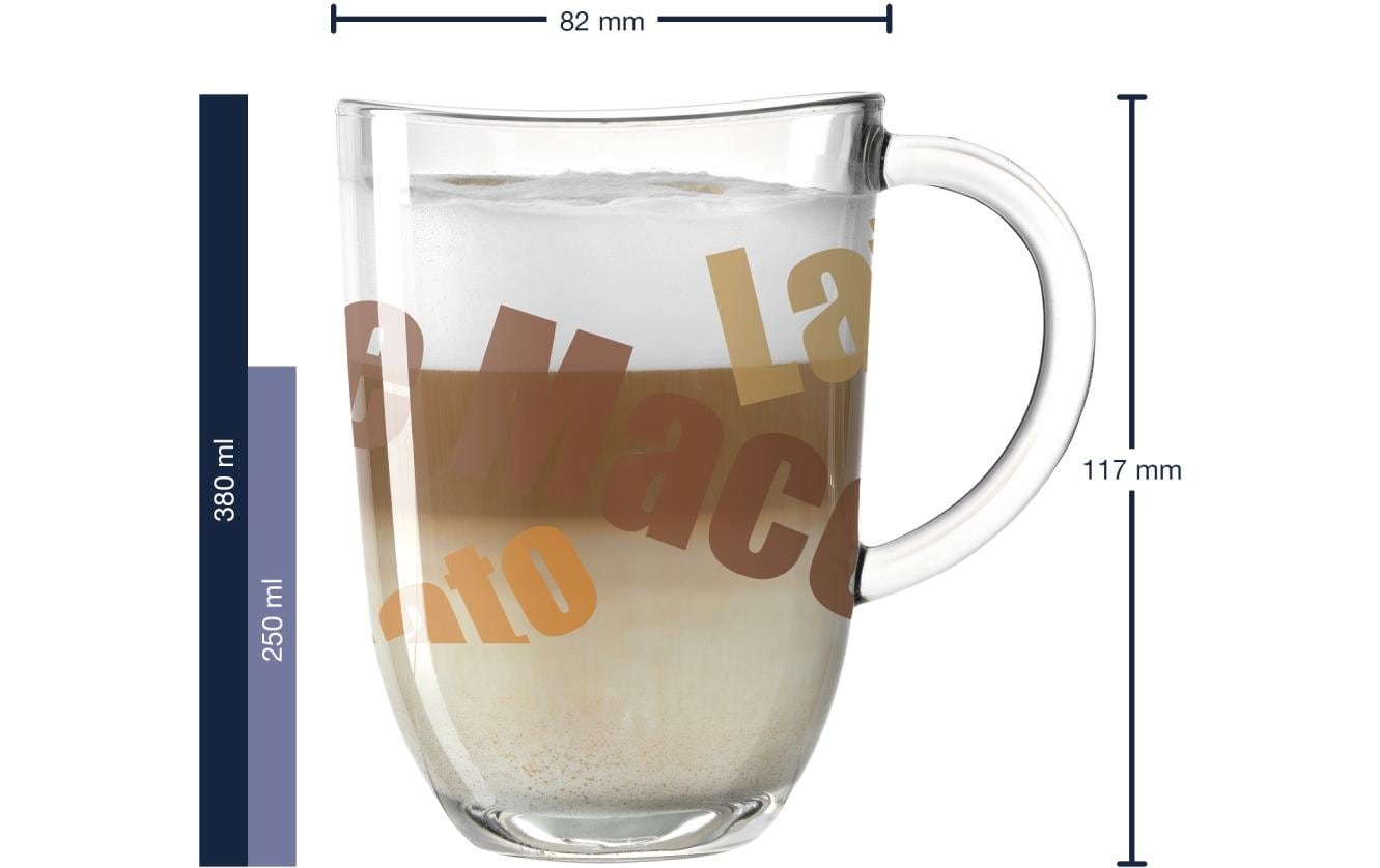 LEONARDO Latte Macchiato Glas Napoli – 6er Set, 380 ml, Ø 8,2 cm, Kalk-Natron-Glas, spülmaschinenfest