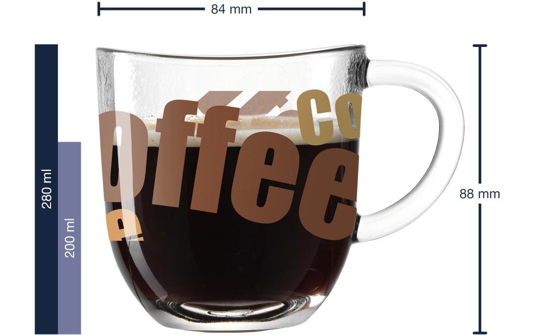 LEONARDO Napoli Tasse – 0,28 l, Glas, Transparent, mit Henkel, 6 Stück