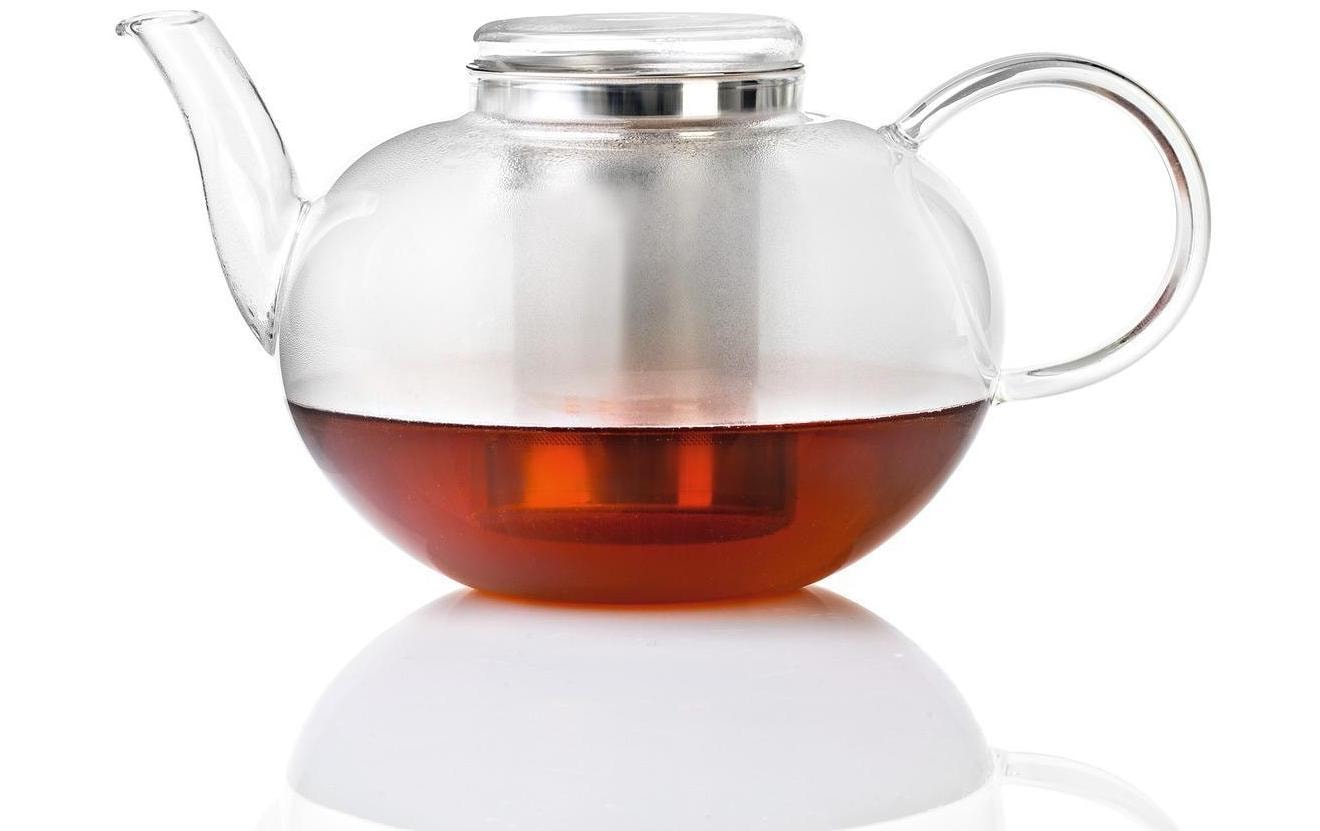 LEONARDO Teekanne – 1,5 l, Ø 23,0 cm, H 15,0 cm, Borosilikatglas/Edelstahl, mit Edelstahlsieb