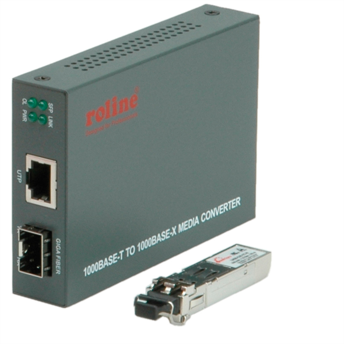 ROLINE RC-1000SX/LC – Medienkonverter – 1000Base-SX, 1× RJ-45 1G, 1× LC, Multimode, Reichweite 500 m, Schwarz