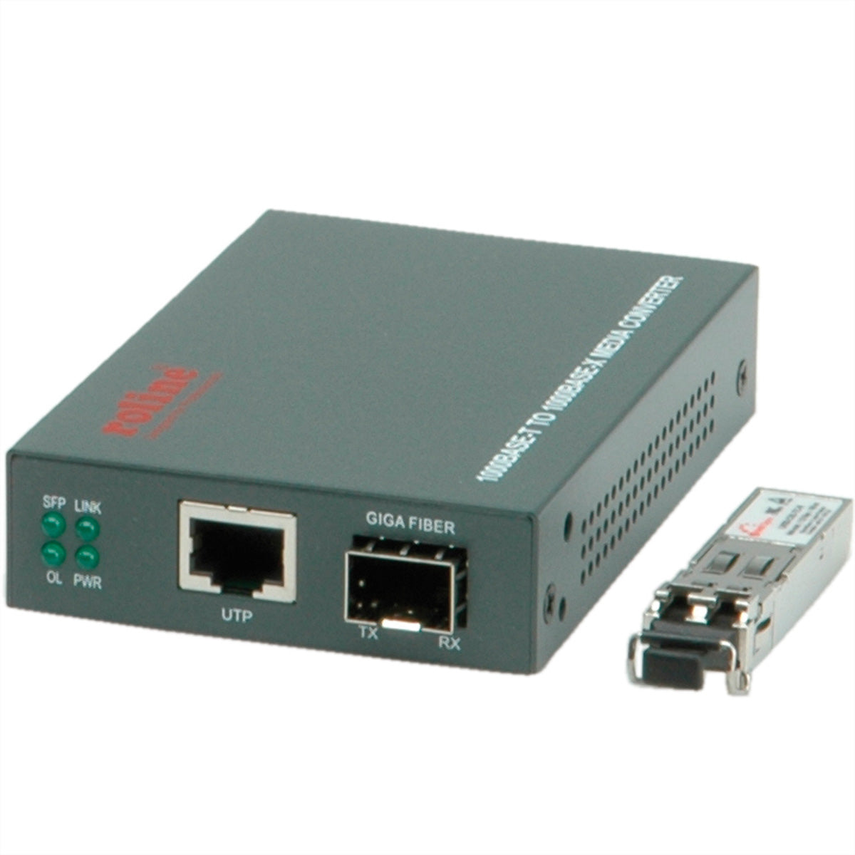 ROLINE RC-1000SX/LC – Medienkonverter – 1000Base-SX, 1× RJ-45 1G, 1× LC, Multimode, Reichweite 500 m, Schwarz
