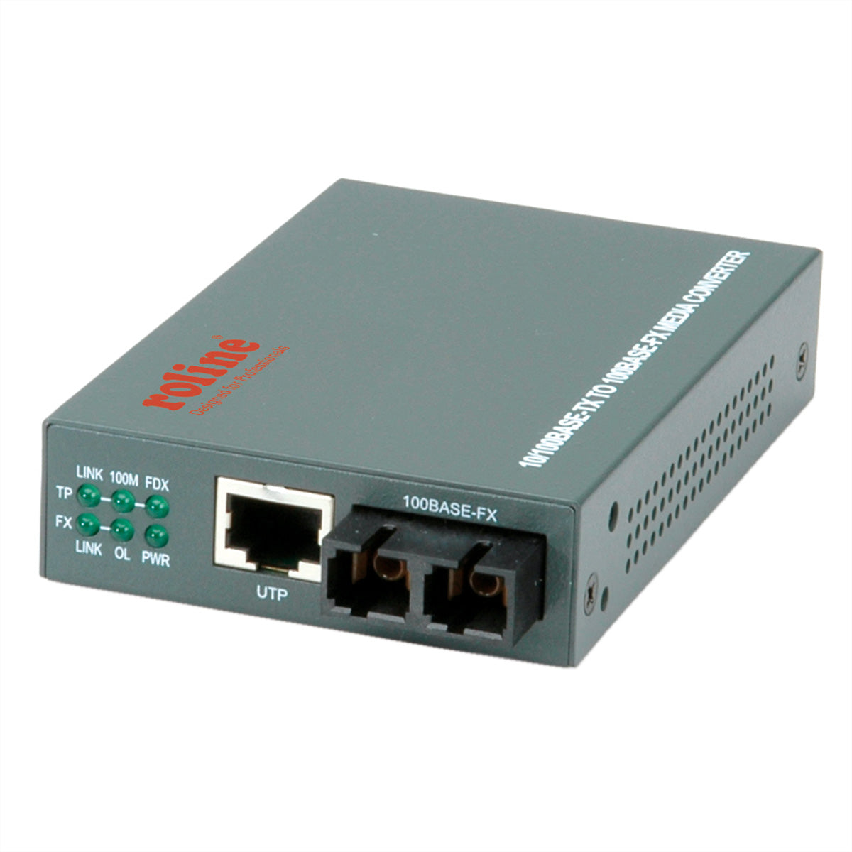 ROLINE RC-100FX/SC Medienkonverter SC zu RJ-45 – 100 Mbit/s, Multimode SC, 2 km, 1× RJ-45/1× SC, 100Base-FX