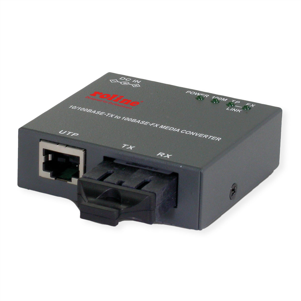 ROLINE Medienkonverter SC zu RJ-45 – Fast Ethernet 10/100 Mbit/s, 1× SC, 1× RJ-45, 100Base-FX, Multimode