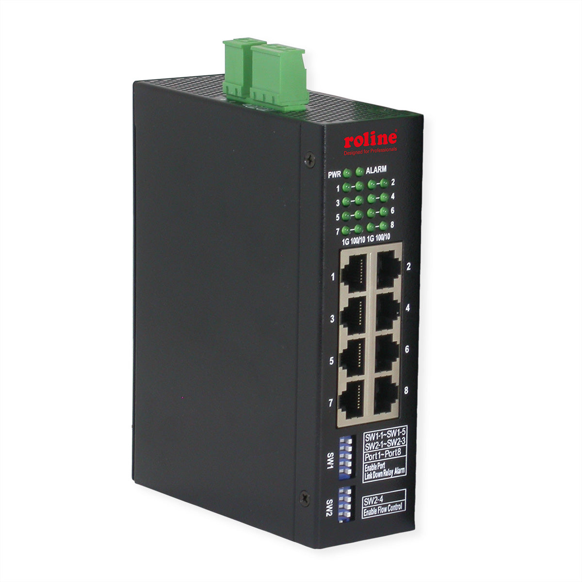 ROLINE Smart L2 Industrie Switch – 8× 1G, Hutschiene