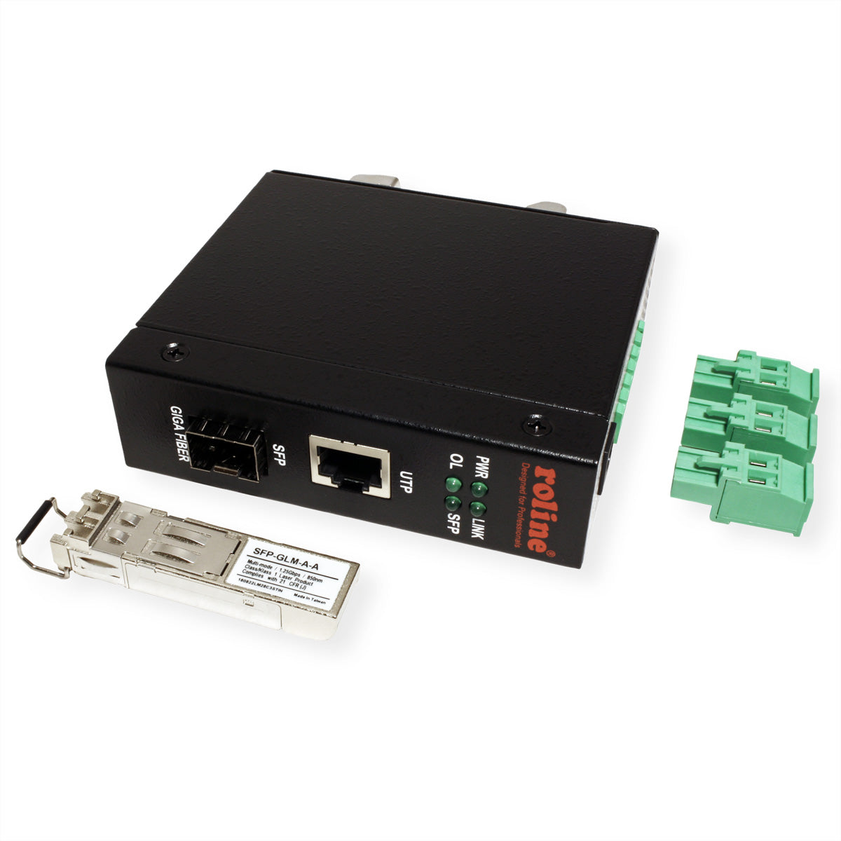 ROLINE 1000T-1000SX/LC Medienkonverter – Duplex LC zu RJ-45, Gigabit (1000Base-SX), Multimode, bis 500 m