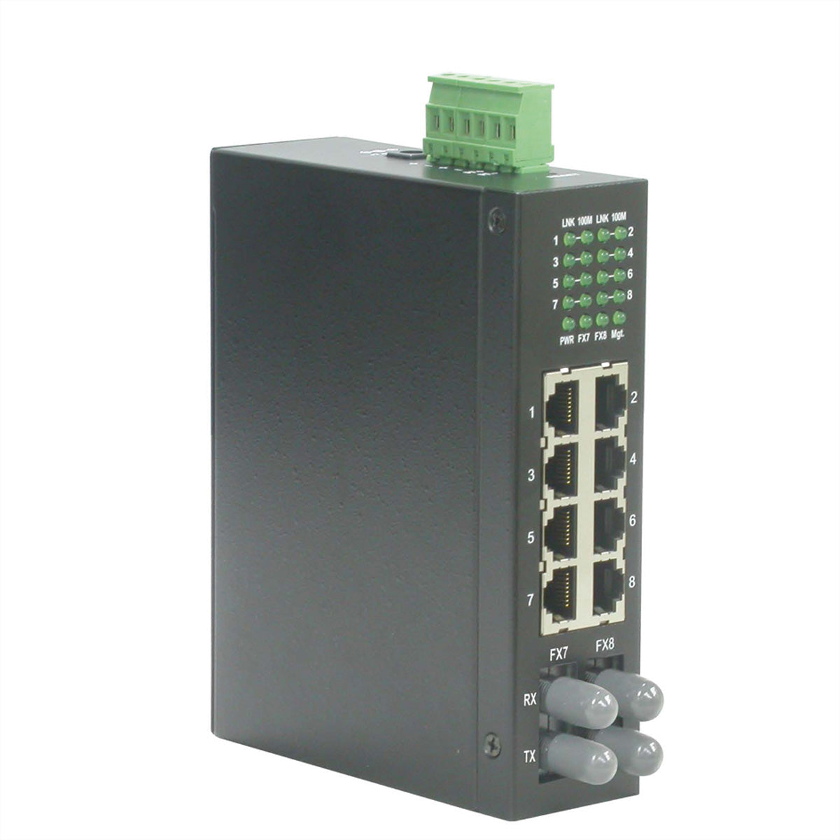 ROLINE Industrie-Switch – Unmanaged – 6× 100 Mbit/s, 2× ST, Hutschiene