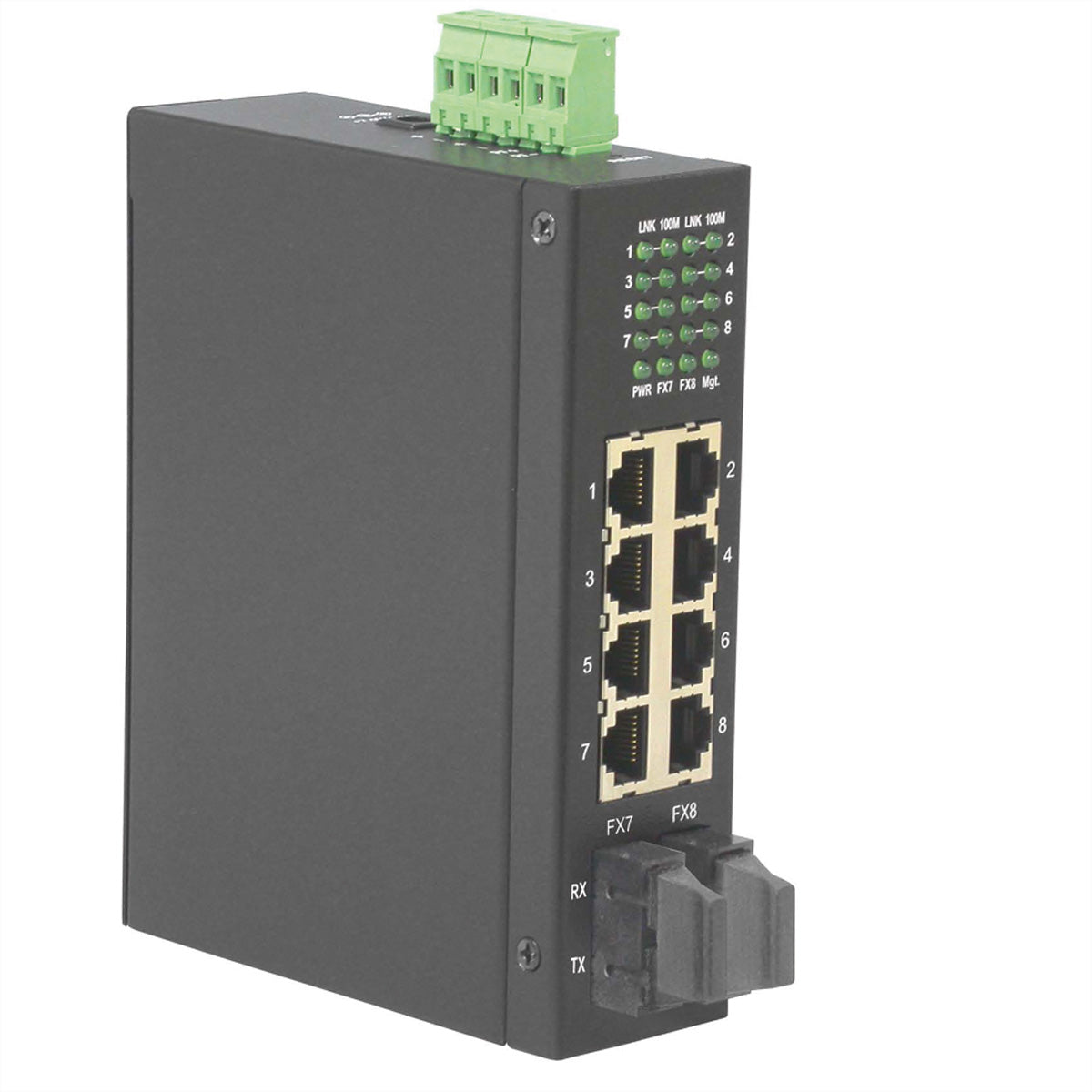 ROLINE Industrie – Unmanaged Switch – 6× 10/100, 2× SC (100Base-FX), Hutschiene