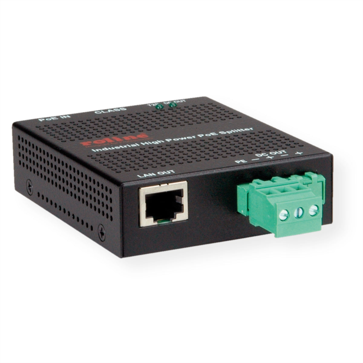 ROLINE High Power PoE-Splitter – 30 W, Gigabit Ethernet, 12 V Ausgang, für IEEE 802.3at/802.3af