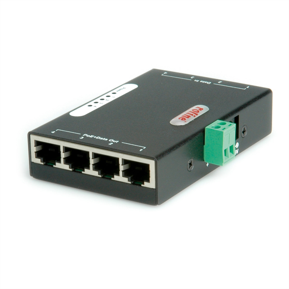 ROLINE PoE-Injektor – 4×GbE, PoE+ 120 W, Schwarz