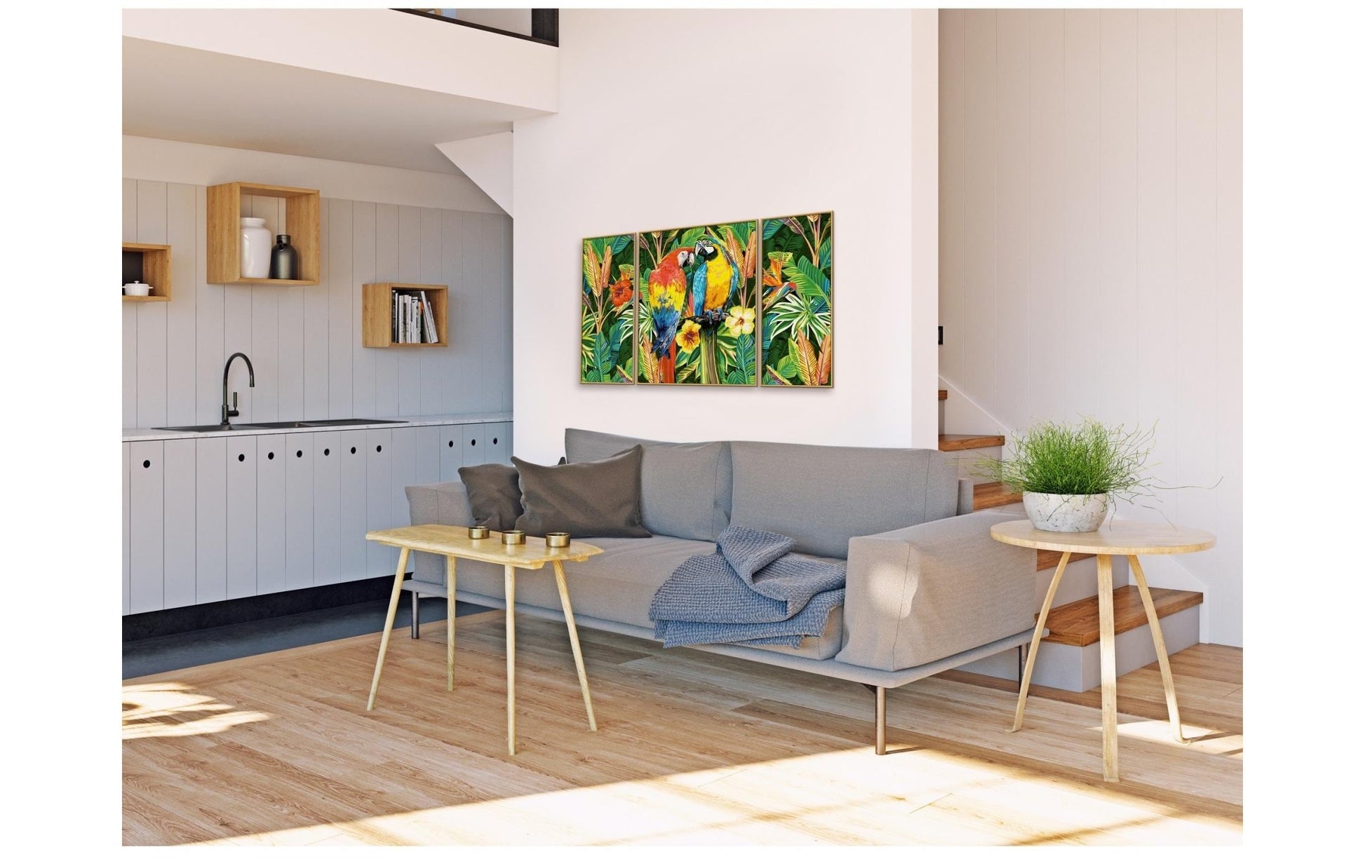 Schipper Malen-nach-Zahlen-Set – Papageien im Regenwald – 3-teilig, 40 × 50 + 2 × 20 × 50 cm – ab 8 Jahren