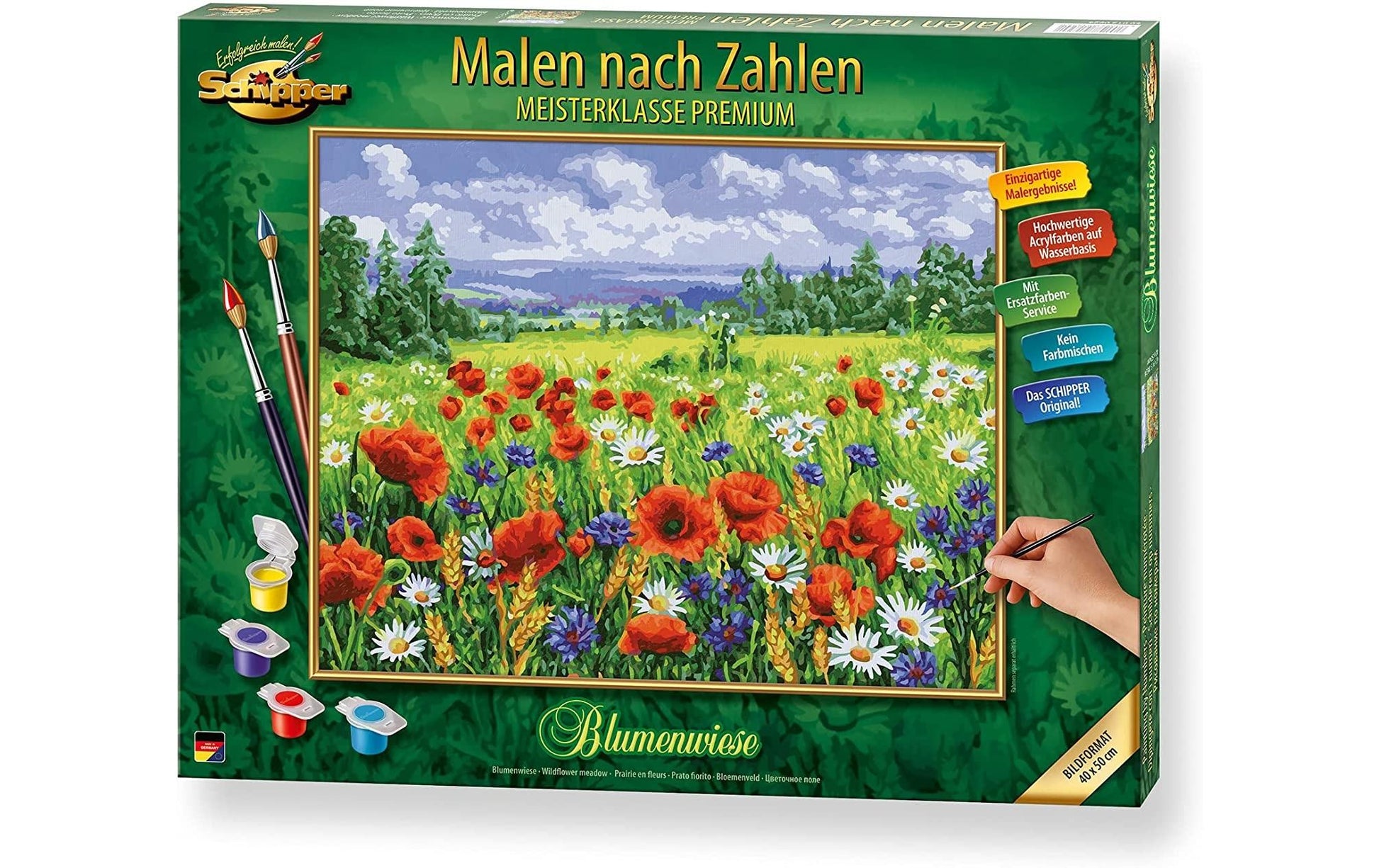 Schipper Malen-nach-Zahlen-Set – Blumenwiese – 40 × 50 cm – ab 8 Jahren