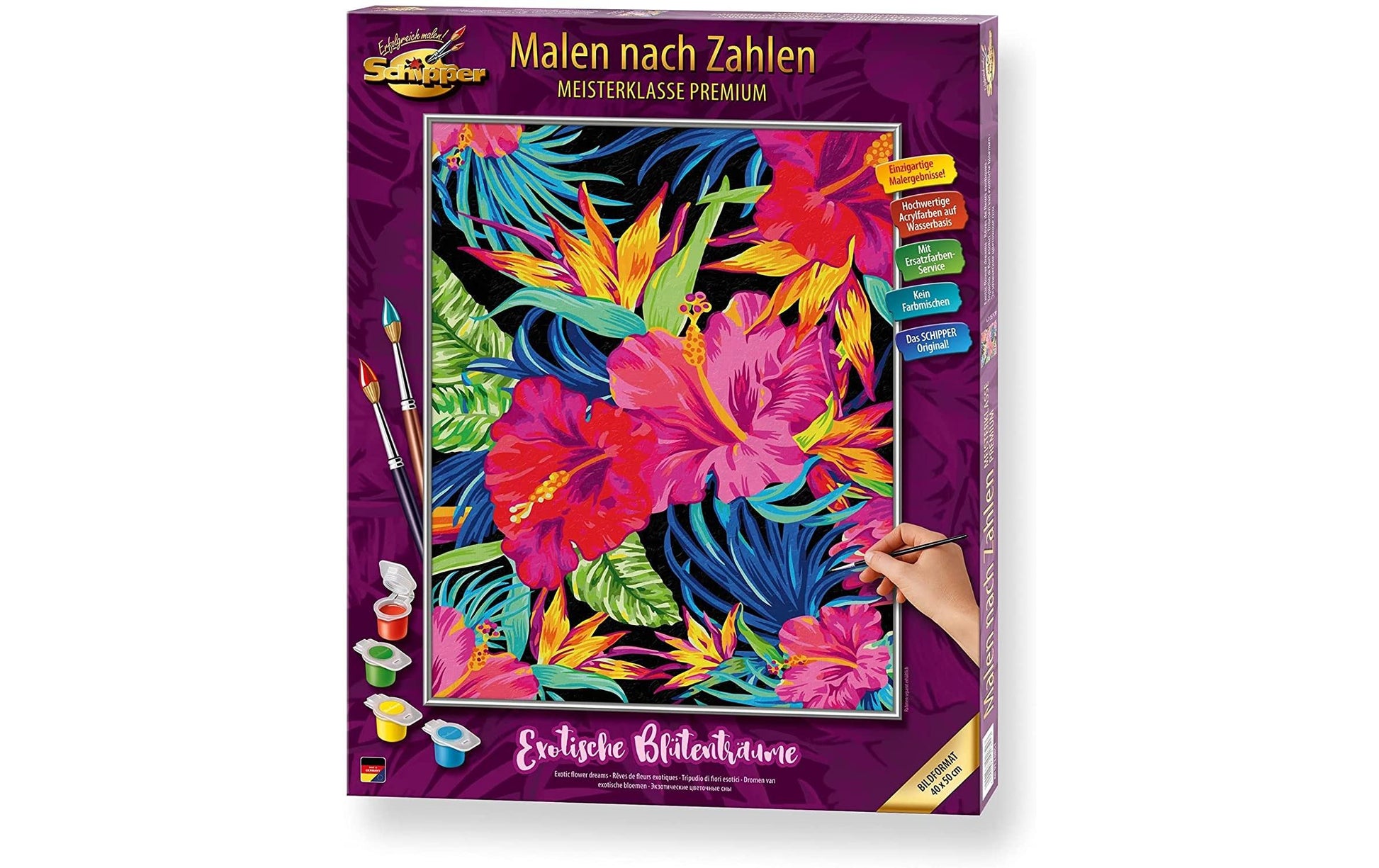 Schipper Malen-nach-Zahlen-Set – Exotische Blütenträume – 40