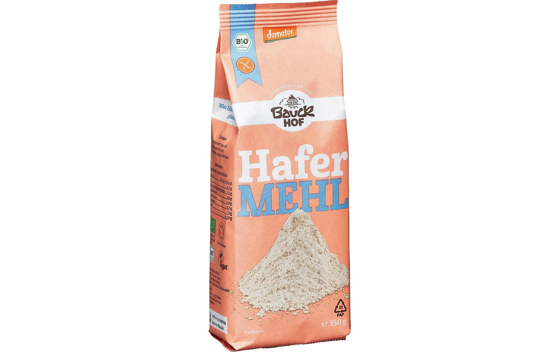 Bauck Mühle Hafermehl – Bio, Vollkorn – 350 g