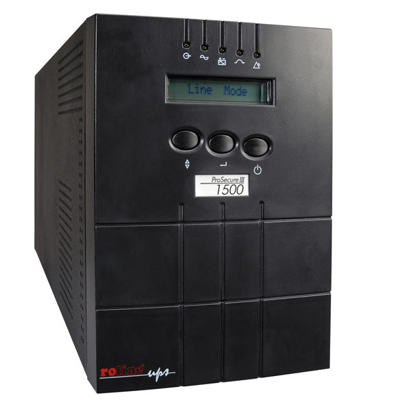 ROLINE ProSecure III 1500 USV 1,5 kVA/1350 W Online – Tower – C13×4, Eingang IEC C14 – Hot-Swap-Batterien, LCD