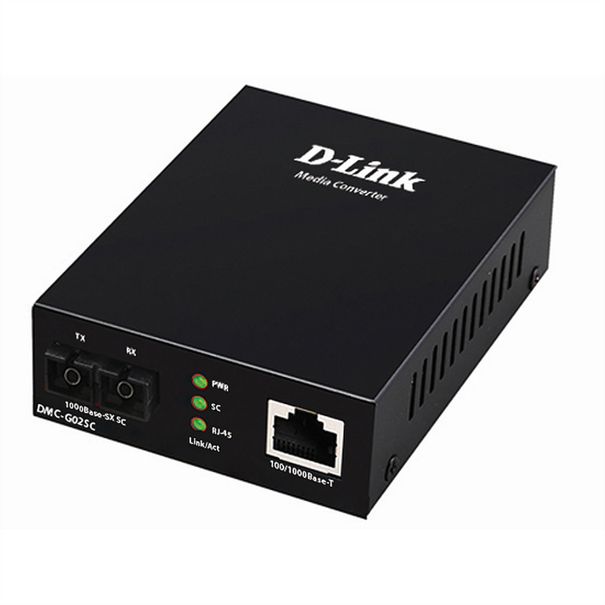 D-Link DMC-G02SC/E Medienkonverter SC zu RJ-45 – Gigabit, 1000BASE-SX, 550 m, 1× RJ-45, 1× SC