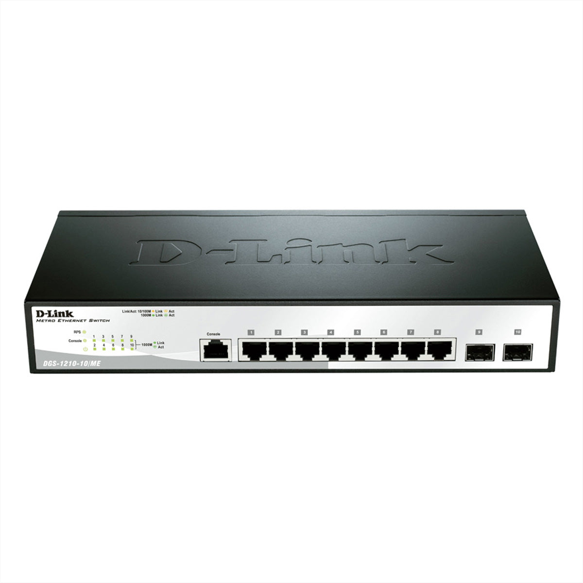 D-Link DGS-1210-10 – Managed Switch – 8×GbE, 2×SFP, L2, 1U, 19" Rack