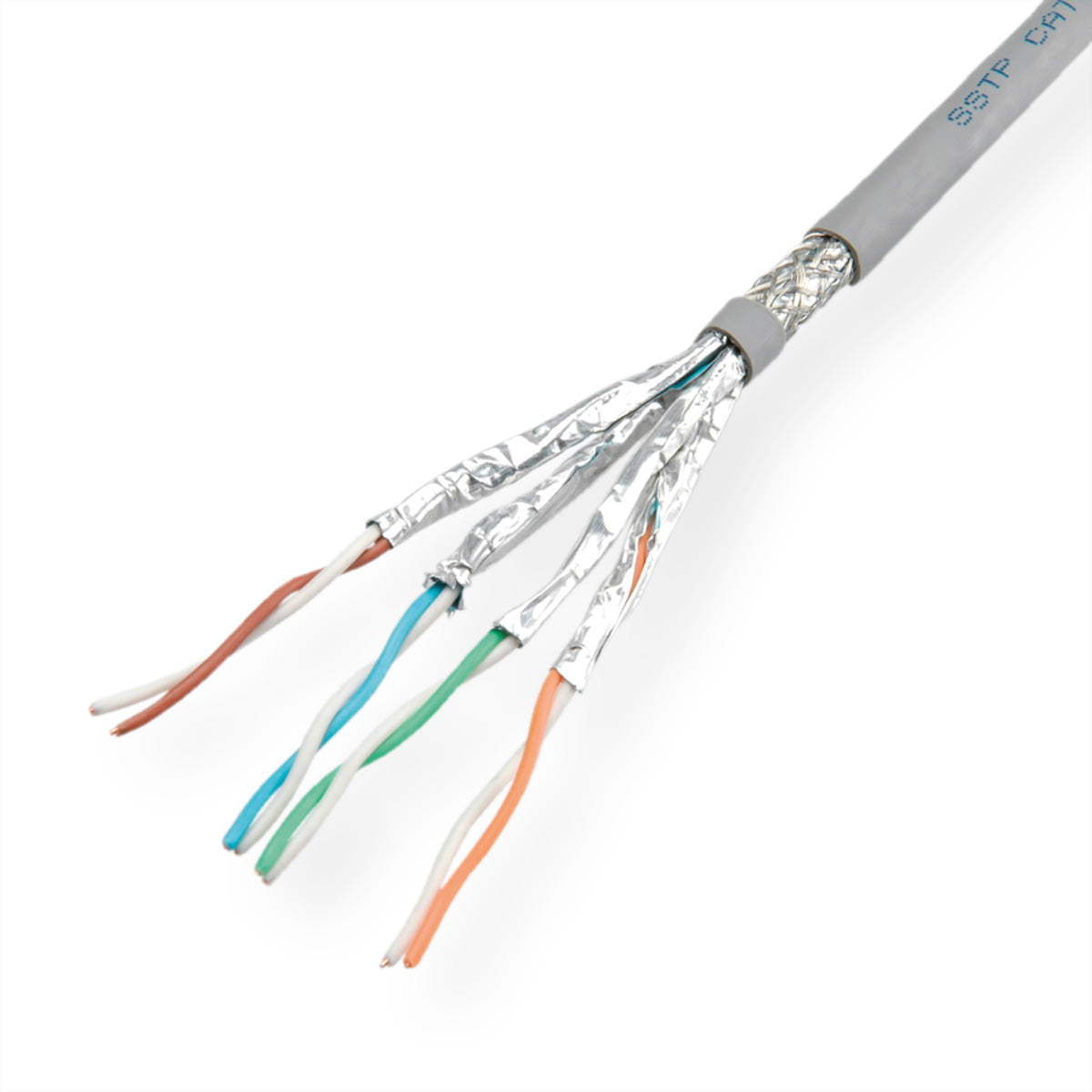 ROLINE Installationskabel Cat7 / Klasse F – S/FTP (PiMF), 100 m, LSOH, AWG23, Grau