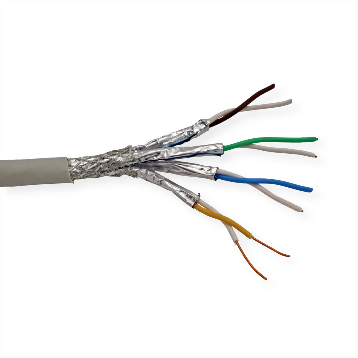 ROLINE Installationskabel Cat.7 (Klasse F) – S/FTP (PiMF), 300 m, AWG 23, LSOH, Grau