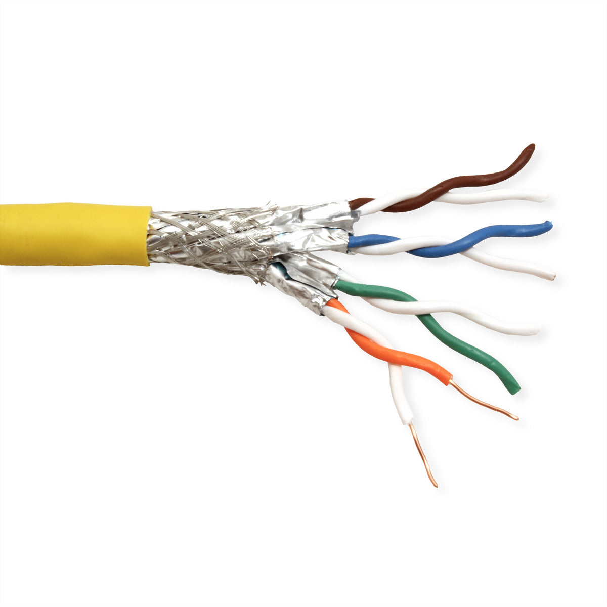 ROLINE Cat8 Installationskabel – S/FTP (PiMF), 100 m, AWG 22, LSOH, gelb