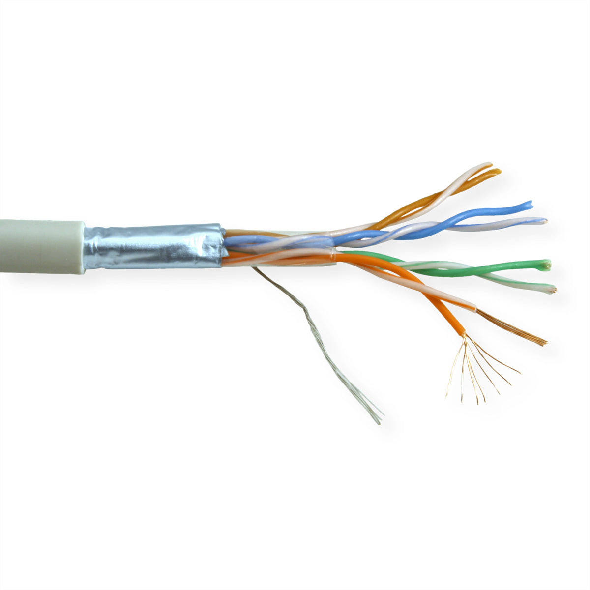 ROLINE Installationskabel Cat5e (Klasse D) – F/UTP, 300 m, Grau, Litze