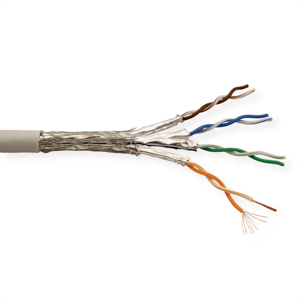 ROLINE Rohkabel Cat.6A – S/FTP (PiMF), Litze, 300 m, Grau