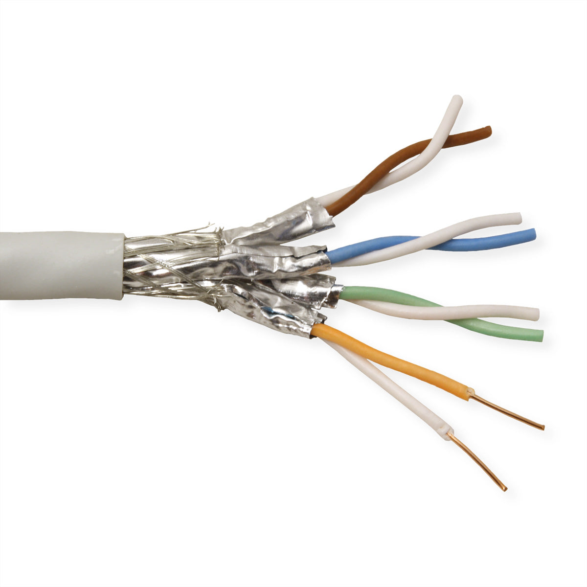 ROLINE Installationskabel – Cat6 (Klasse E), S/FTP (PiMF), 300 m, AWG 23, Massivdraht, Grau
