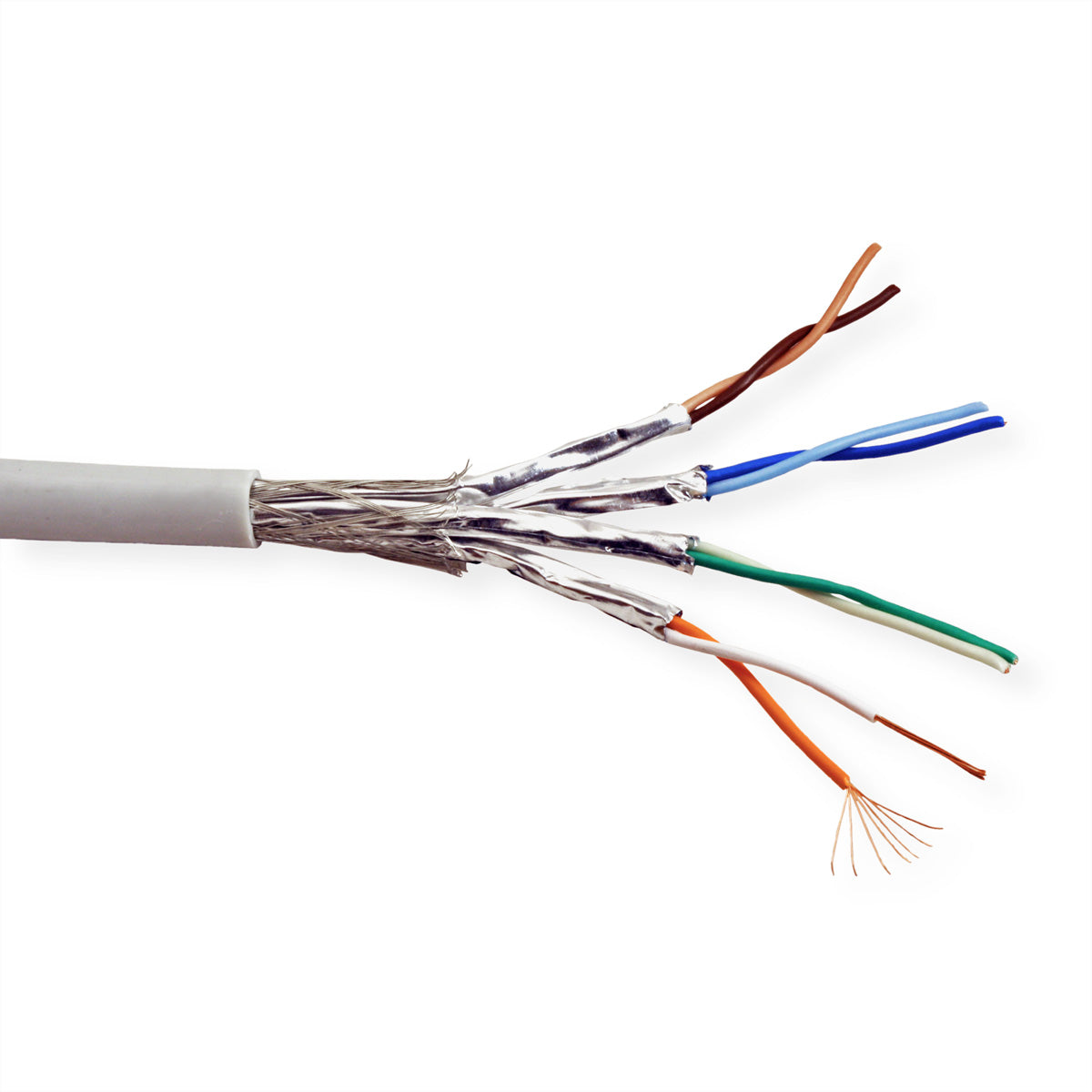 ROLINE Rohkabel Cat.6 S/FTP (PiMF) – 300 m, Litze, Grau, Ø 6,3 mm, PVC