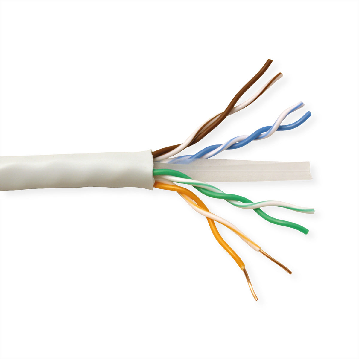 ROLINE UTP Installationskabel – Cat6 (Klasse E) U/UTP, 100 m, Grau, Massivdraht