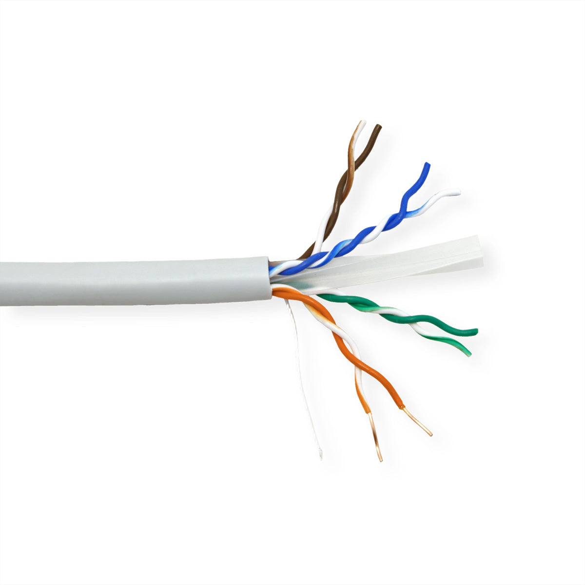 ROLINE Installationskabel – Cat6A (Klasse EA) UTP, 100 m, Grau, LSZH, Massivdraht
