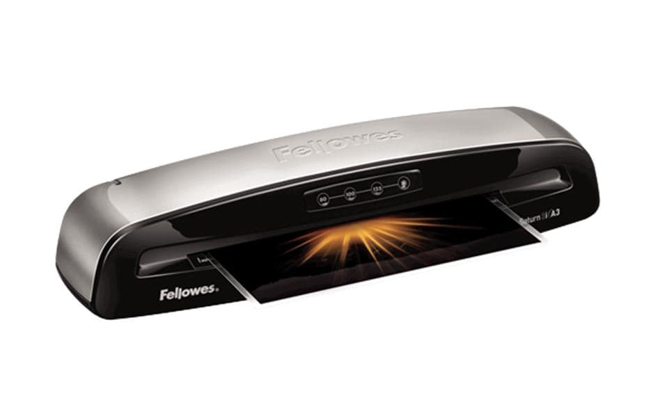 Fellowes Saturn 3i Laminiergerät A3 – 2-Rollen, 75–125 µm, Kaltlamination, Aufheizzeit 1 Min., 300 mm/min