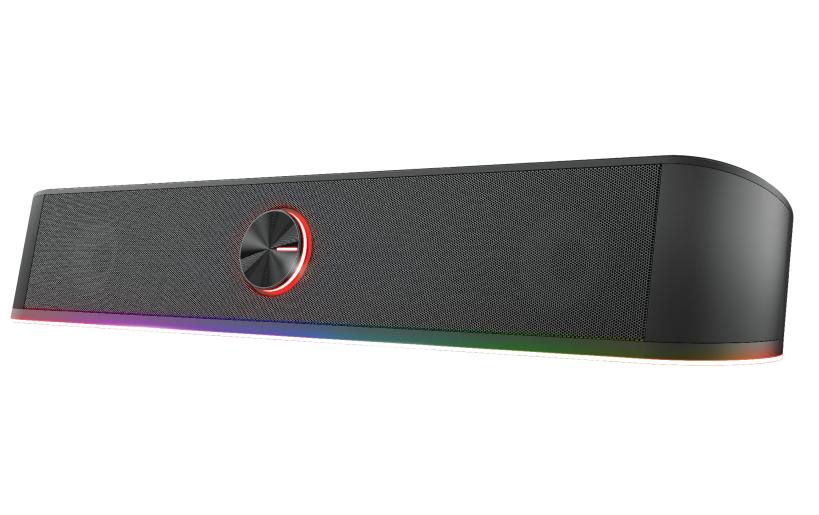 Trust GXT 619 Thorne – Soundbar, ohne Subwoofer – 2.0, 6 W, USB, 3,5 mm Klinke, LED-Beleuchtung, Schwarz