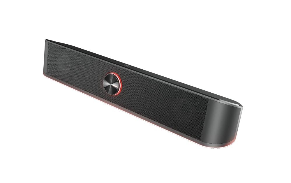 Trust GXT 619 Thorne – Soundbar, ohne Subwoofer – 2.0, 6 W, USB, 3,5 mm Klinke, LED-Beleuchtung, Schwarz