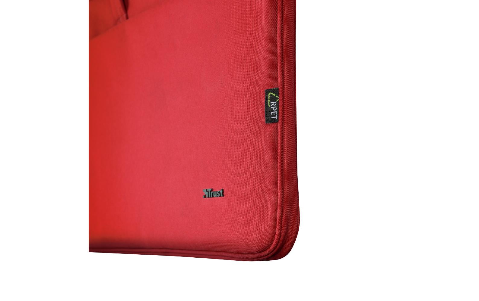 Trust Notebook-Tasche für Notebooks bis 16" – Aus recyceltem PET, Trolley-Band – Rot