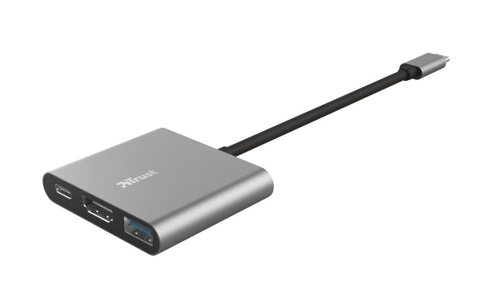 Trust Dalyx Multiport-Adapter – USB-C, 1× HDMI, 1× USB-A, 100 W PD, für Windows/Mac/Android