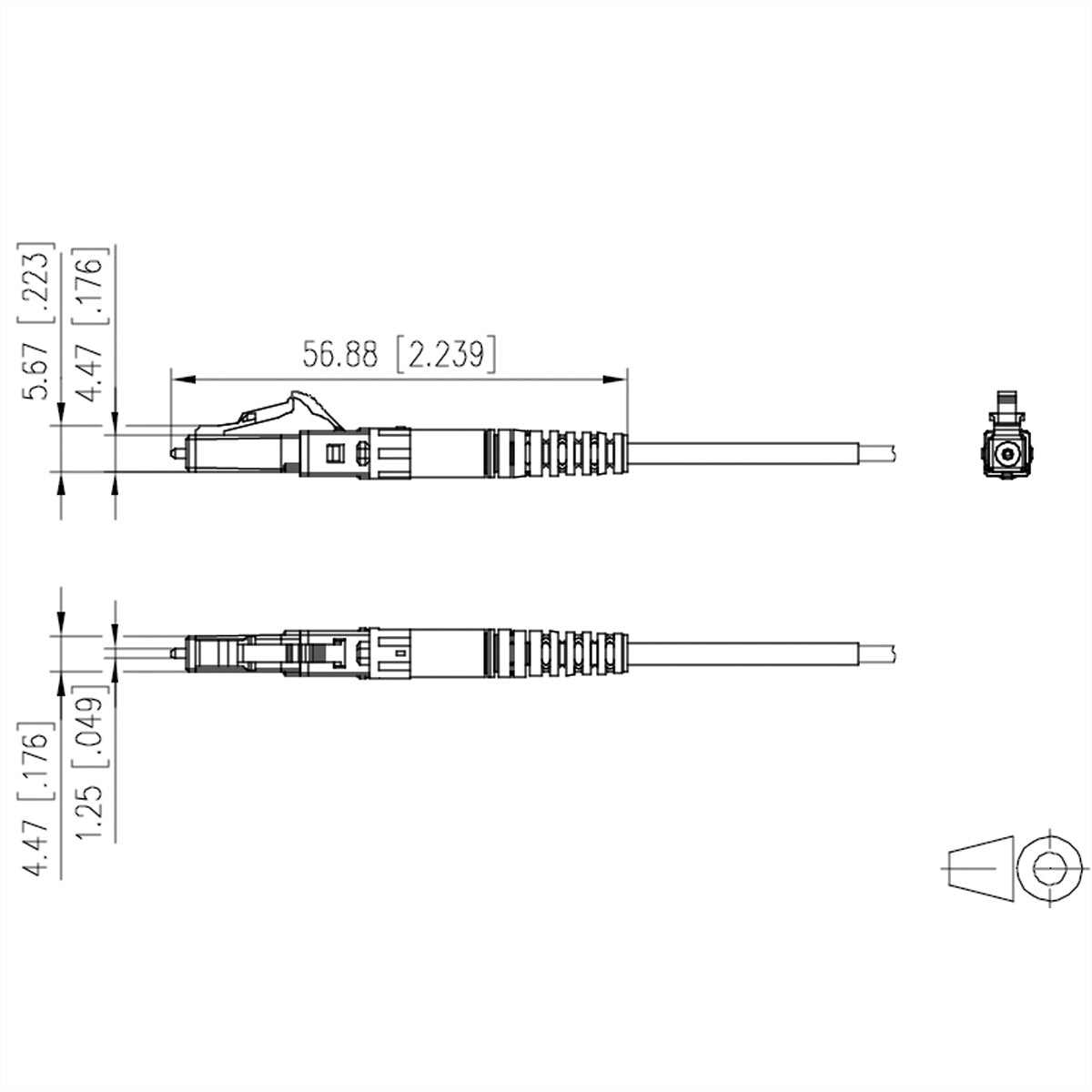 METZ CONNECT OpDAT FAST Hybrid LC APC Stecker – OS2 Singlemode, 2,0+3,0 mm, 10 St.