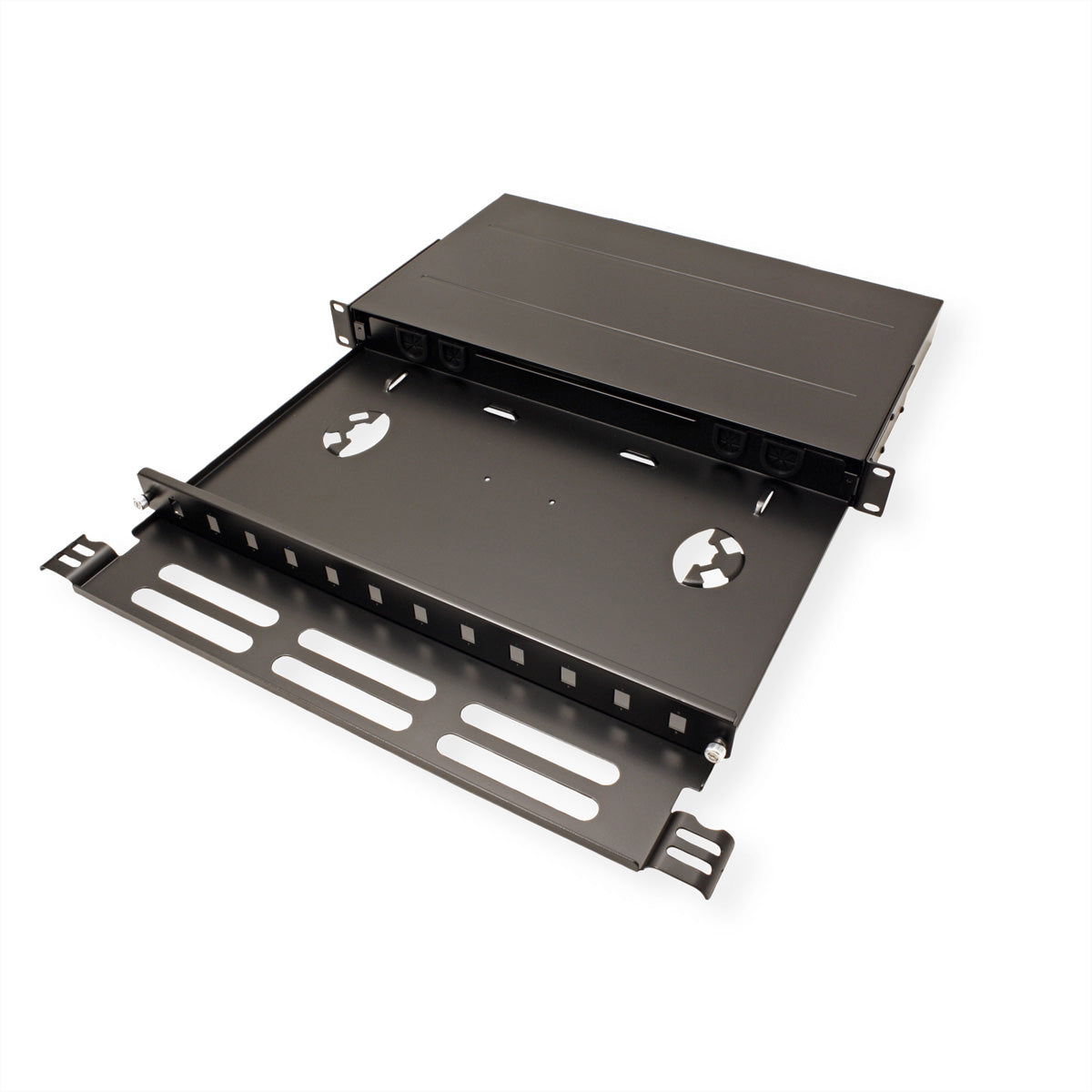 ROLINE Patchpanel LWL – 12× SC-Simplex oder LC-Duplex, 19", 1U, schwarz