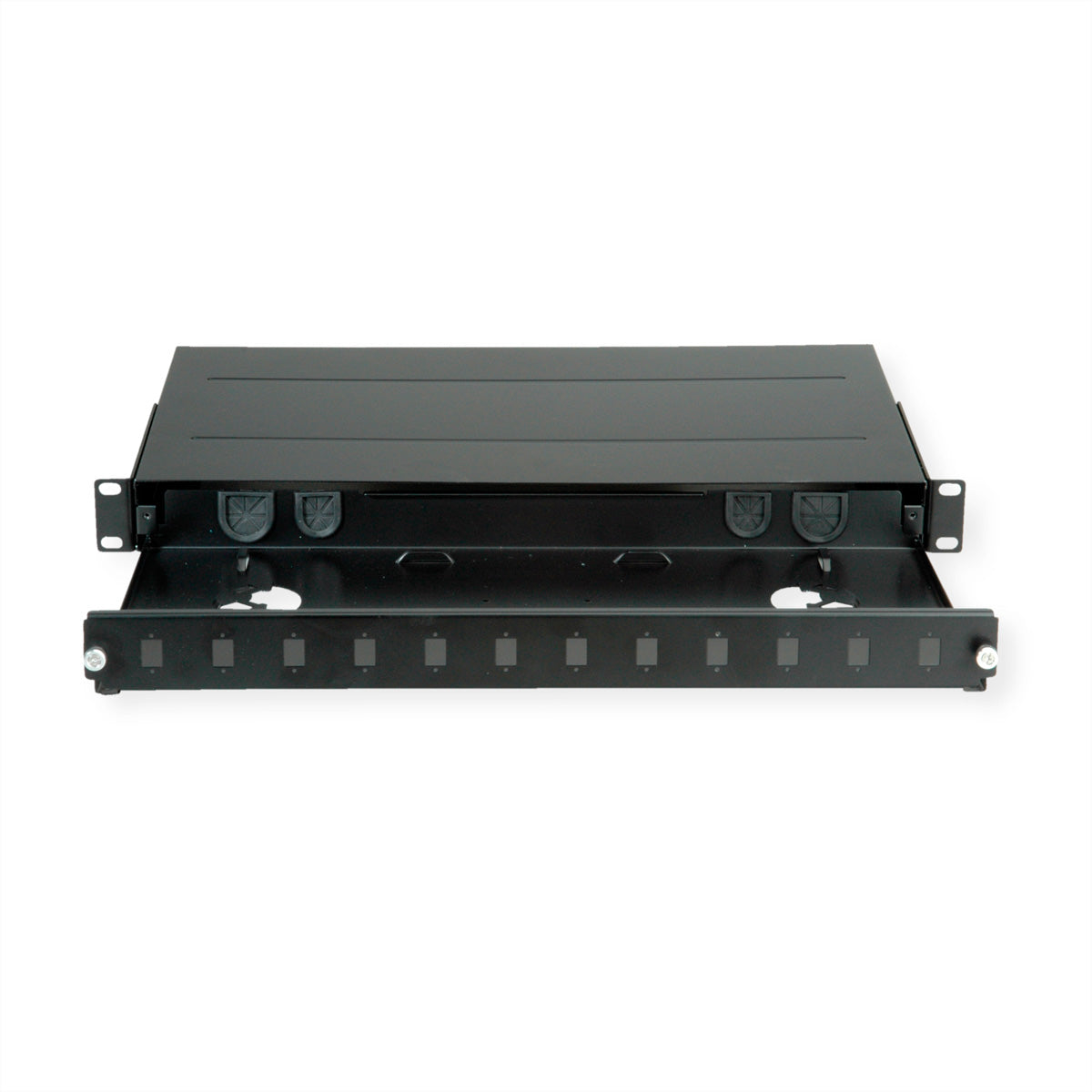 ROLINE Patchpanel LWL – 12× SC-Simplex oder LC-Duplex, 19", 1U, schwarz