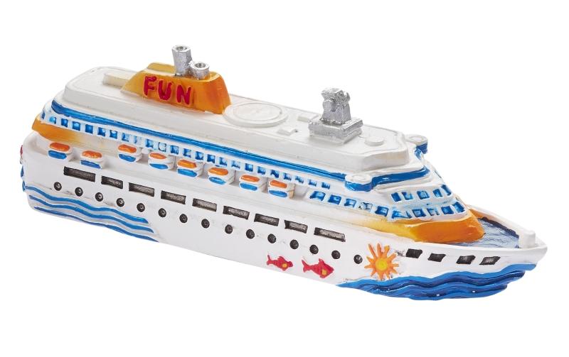 HobbyFun Mini-Fahrzeug Kreuzfahrtschiff, Polyresin, 7 cm, mehrfarbig, 1 Stück