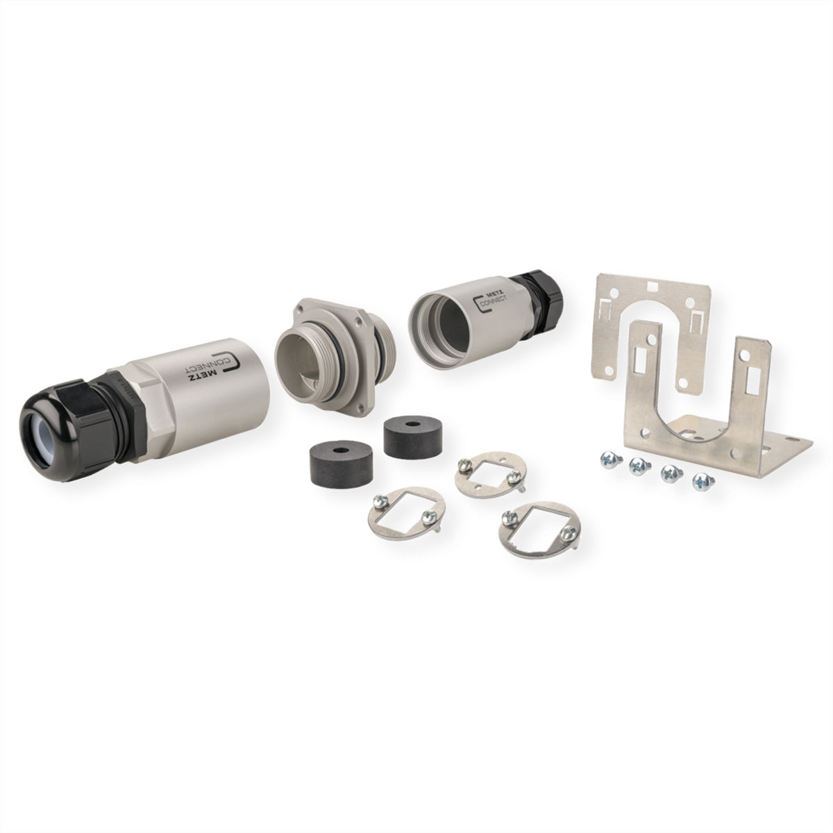 METZ CONNECT Gehäuse – 140×180×70 mm, IP69K, mit Montagewinkel