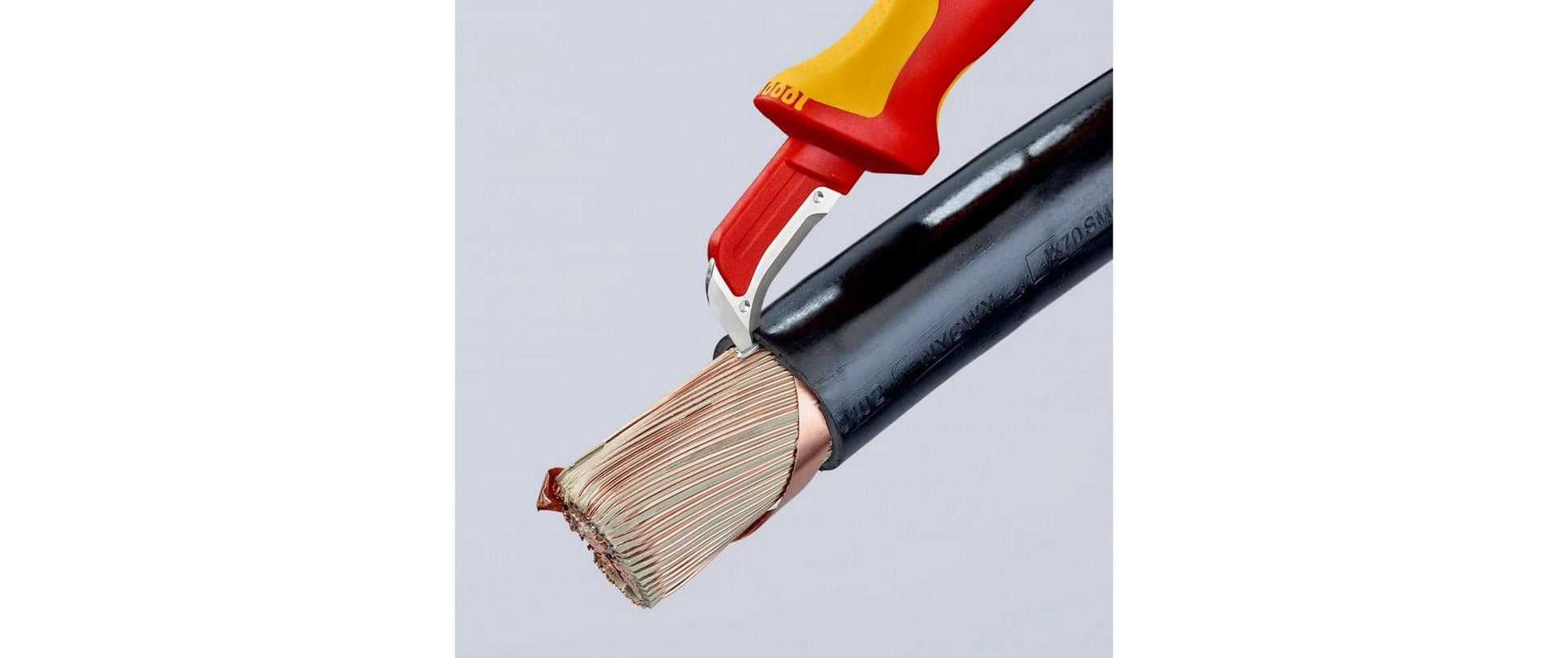 Knipex 009855 – Abisolierwerkzeug/Kabelschneider 180 mm, Stahl, Rot, 1 Stk.