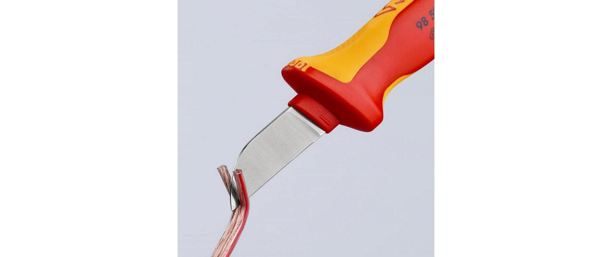 Knipex 98 52 – Kabelabisolierer/Schneider 190 mm, ohne Schutzkappe, rot