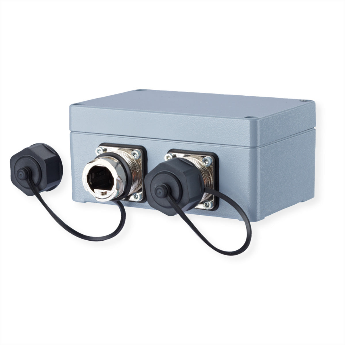 METZ CONNECT E-DAT Industry IP67 V1 Aufputzgehäuse – 2-Port, Metall, IP67, RAL 7001