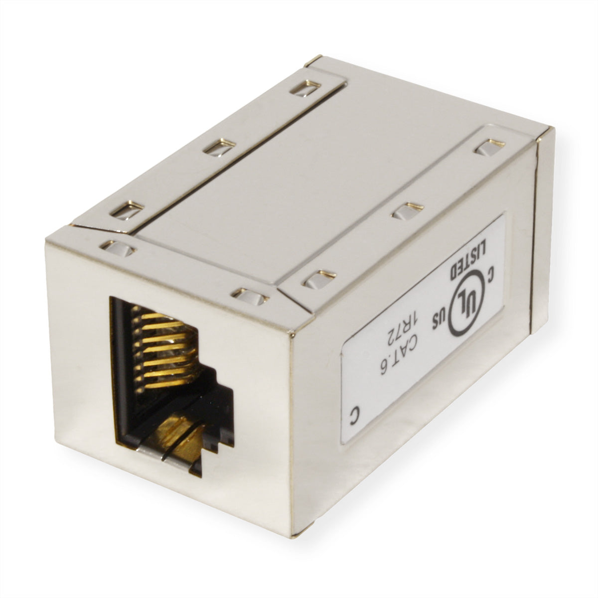 ROLINE RJ-45-Kupplung – geschirmt, Cat6 (Klasse E), 25er Pack, Metall, silberfarben