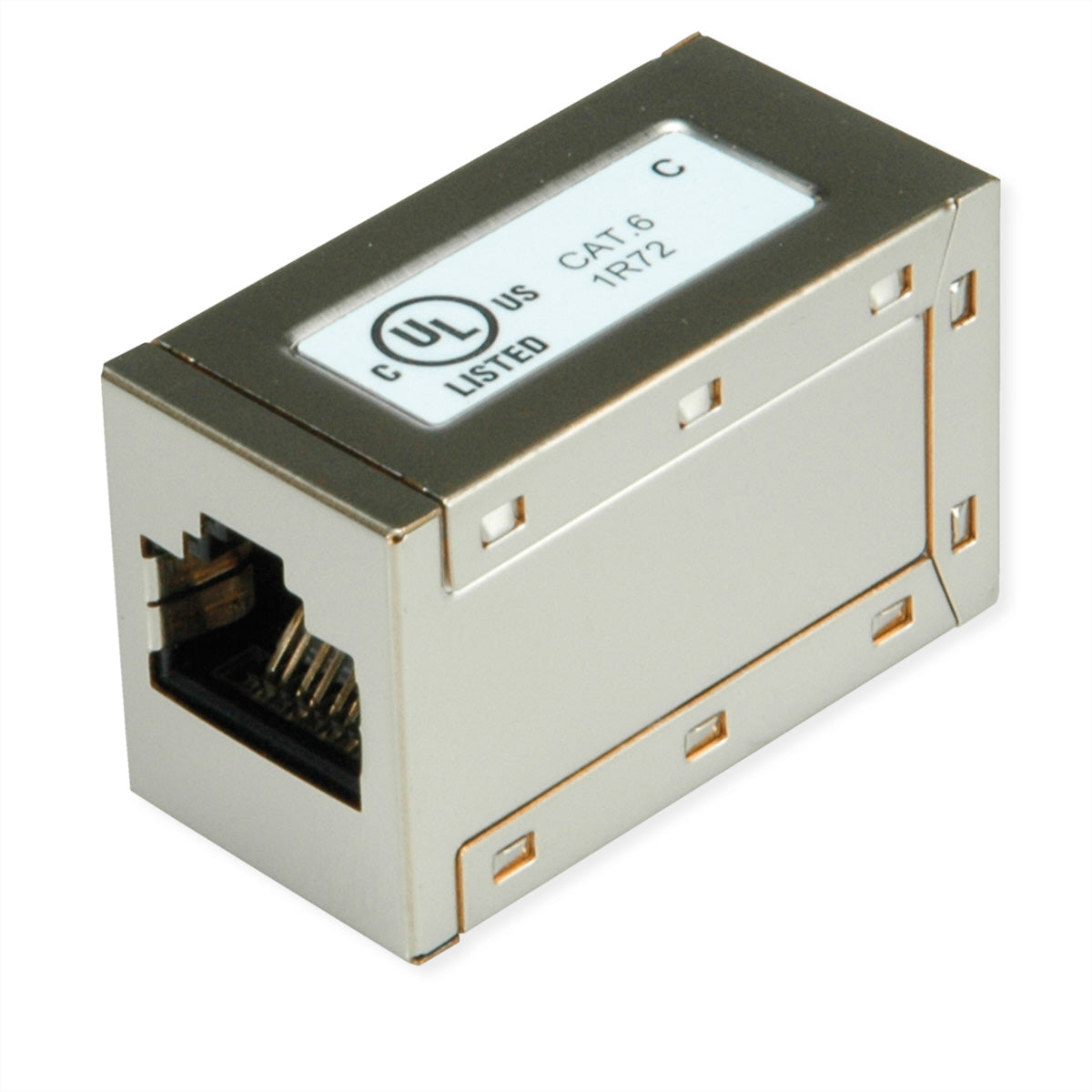 ROLINE RJ-45-Kupplung – geschirmt, Cat6 (Klasse E), 25er Pack, Metall, silberfarben