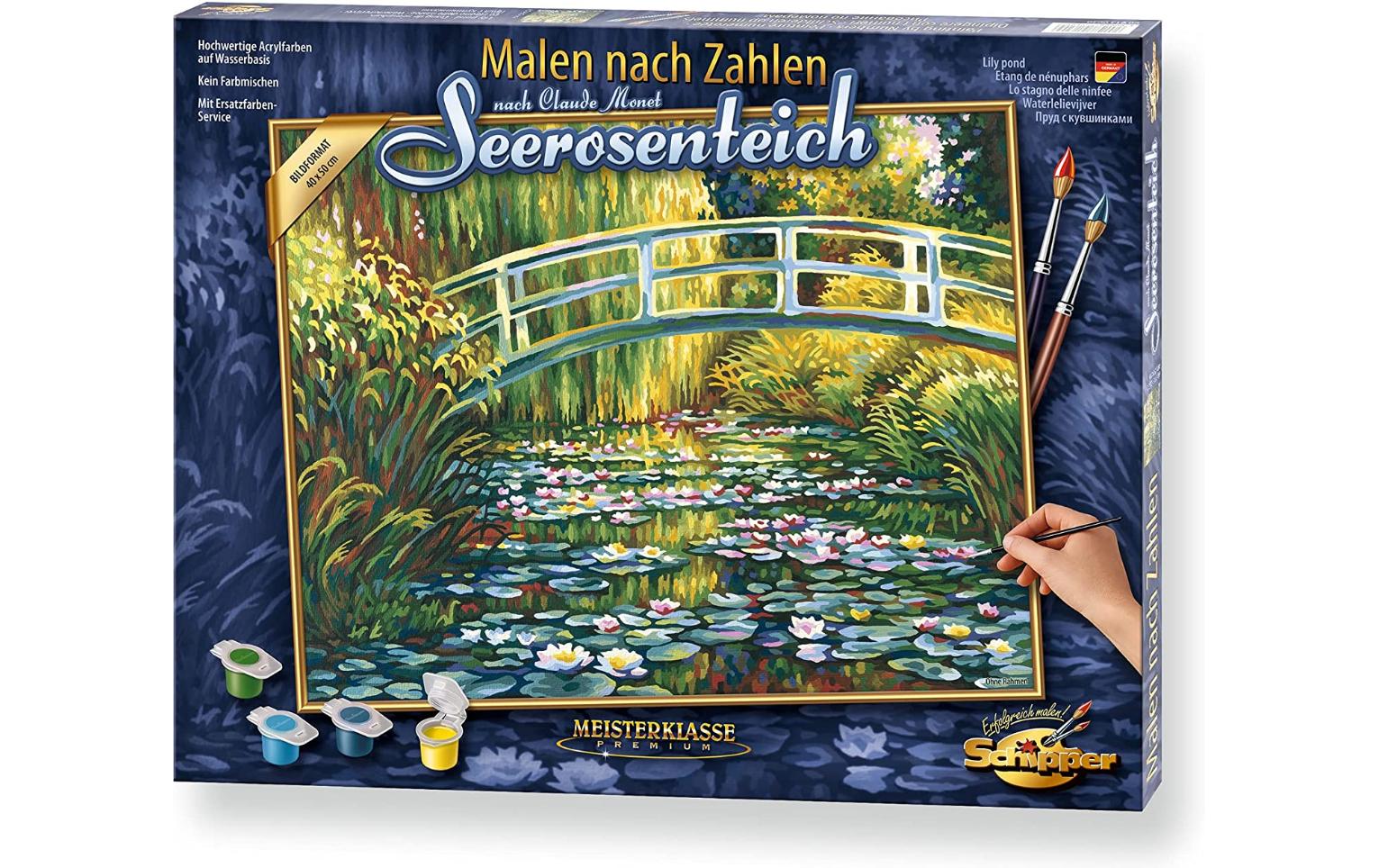 Schipper Malen-nach-Zahlen-Set – Seerosenteich – 40 × 50 cm – ab 8 Jahren