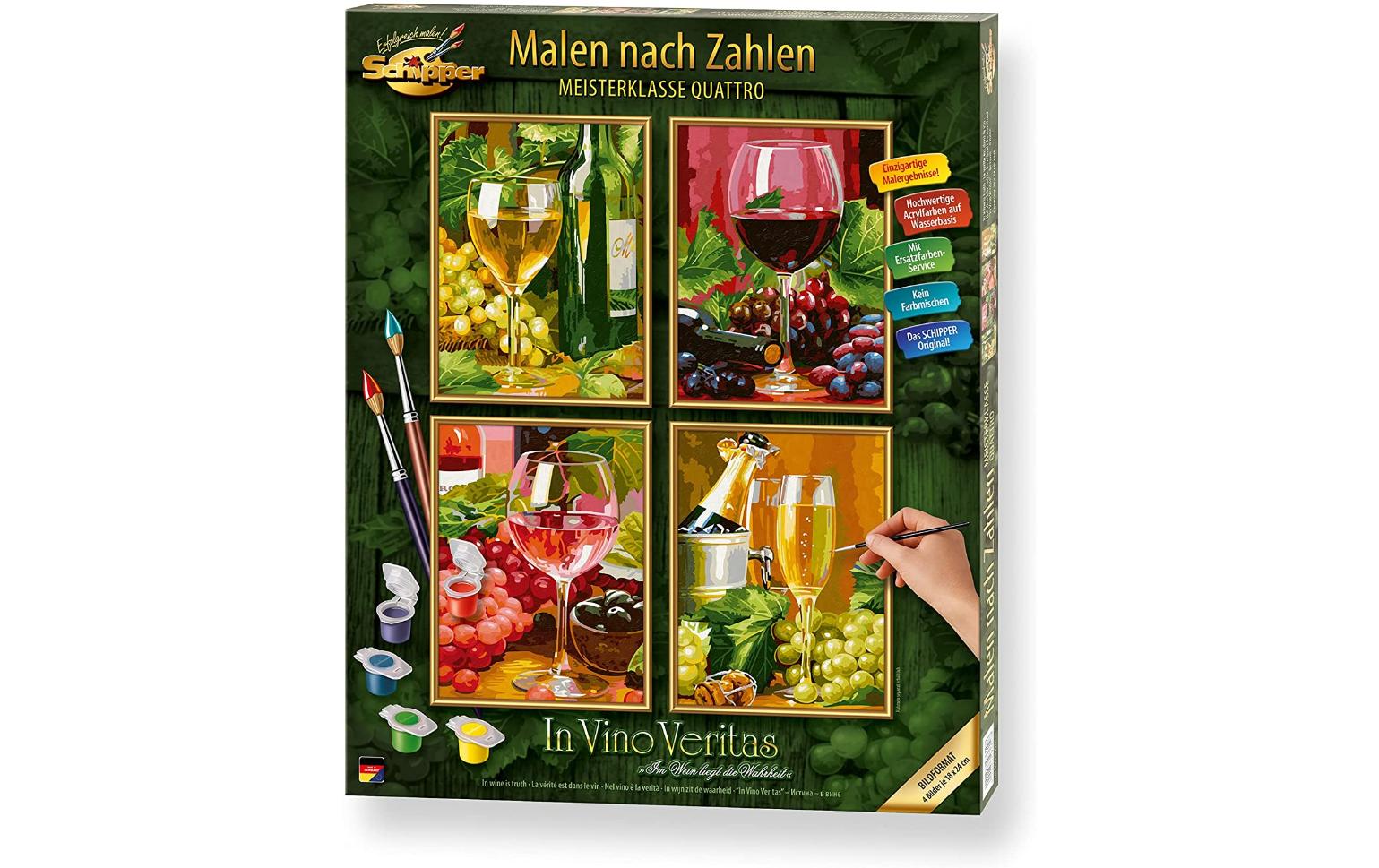 Schipper In Vino Veritas – Malen-nach-Zahlen-Set – Wein – 4-teilig – ab 8 Jahren