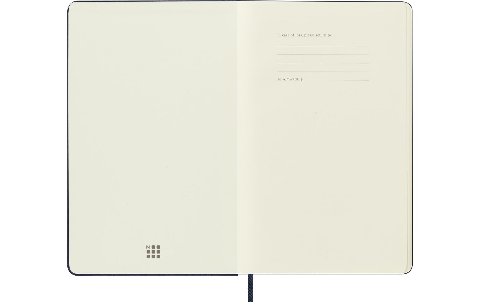 Moleskine Notizbuch – 130 × 210 mm – blanko – 70 g/m² – Hardcover, Gummiband, Tasche – blau – FSC