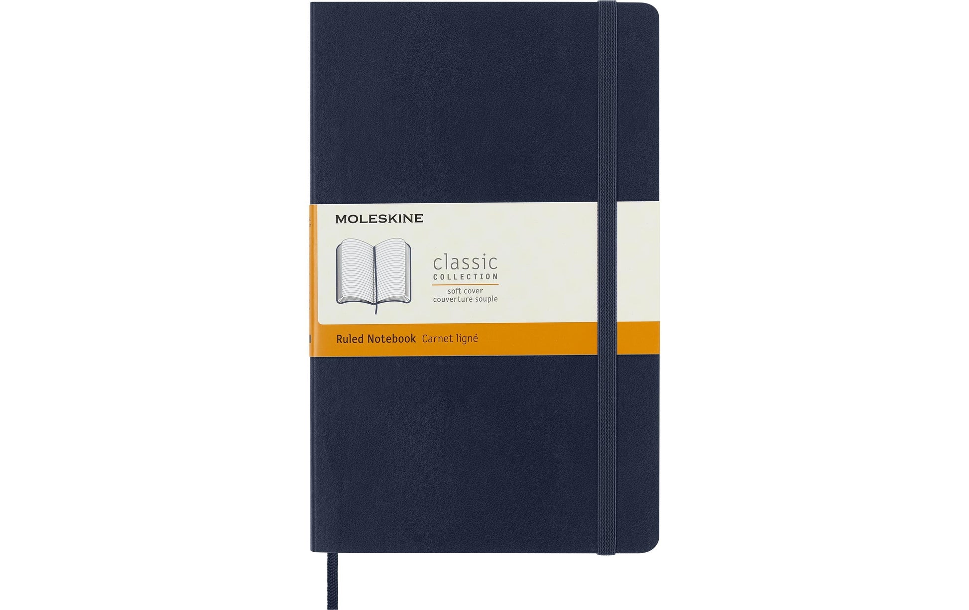 Moleskine Notizbuch A5, liniert, Fadenheftung, Softcover, 192 Seiten, 70 g/m² – Saphirblau