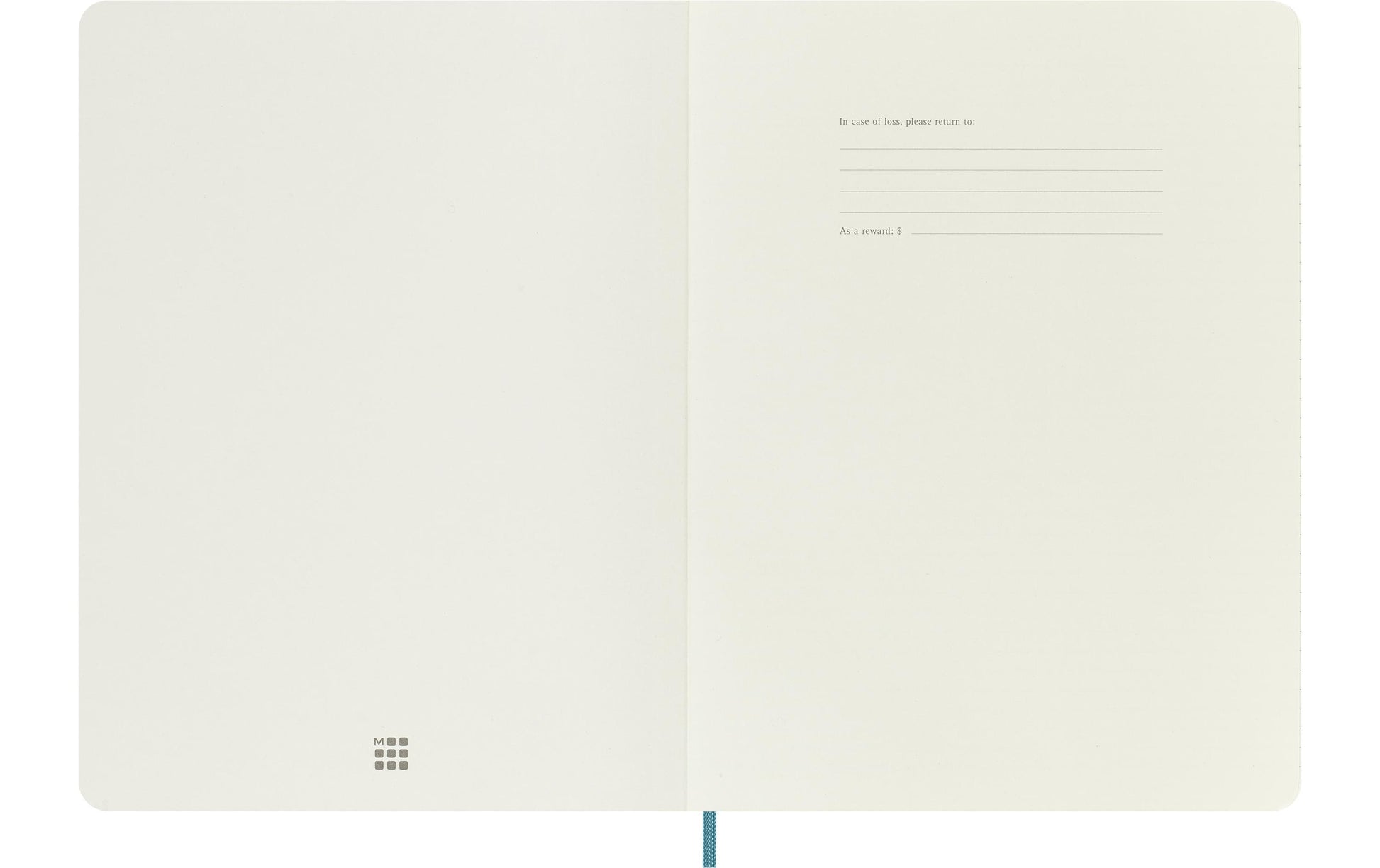 Moleskine Notizbuch, 190 × 250 mm, liniert, Fadenheftung, Softcover, 192 Seiten, 70 g/m² – hellblau
