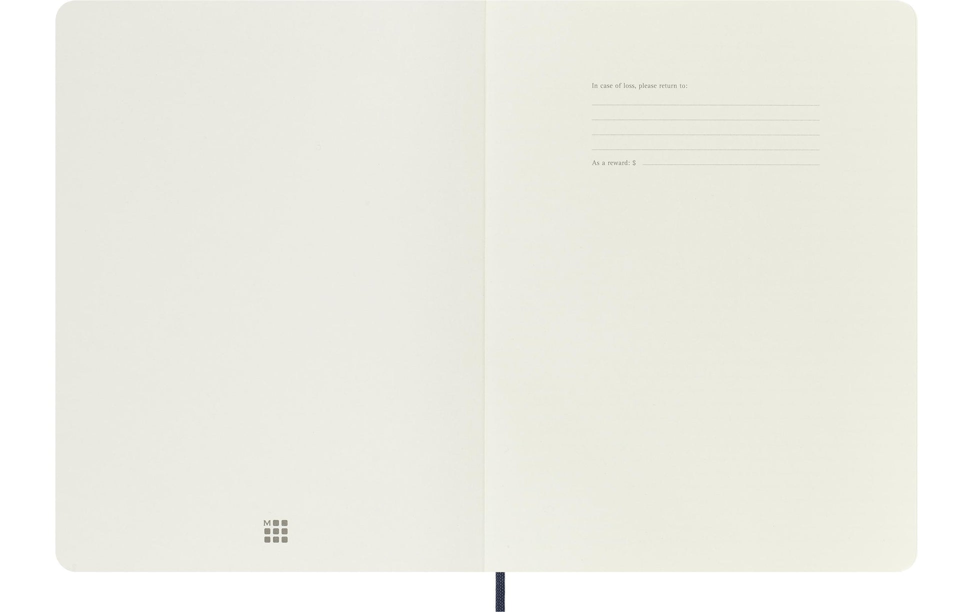Moleskine Notizbuch – 190 × 250 mm – blanko – 70 g/m² – Softcover, Gummiband, Innentasche, blau, FSC